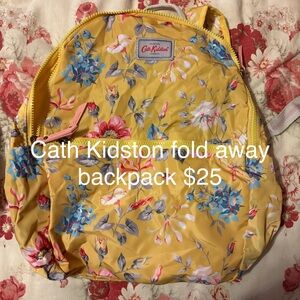 Cath Kidston Yellow Floral Fold-Away Backpack